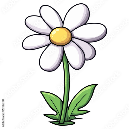 Playful and vibrant flat vector flower illustration cartoon vector
