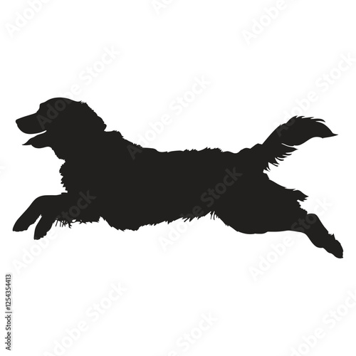 Golden retriever jumping silhouette illustration animal canine vector