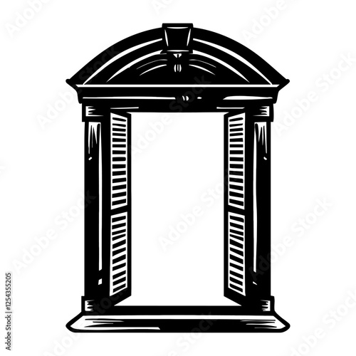 Window illustration black white vector