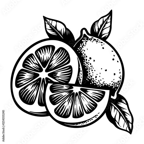 A lemon icon illustration fruit black vector