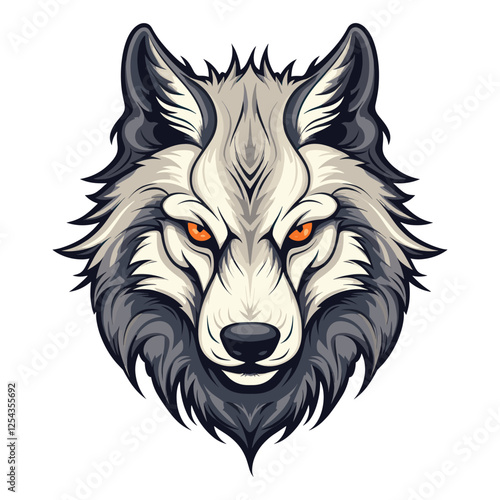 Wolf head retro logo illustration drawing animal vector