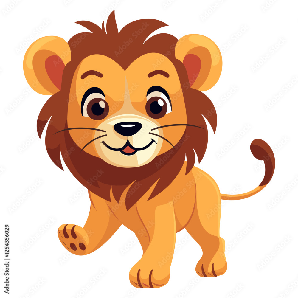 Lion running illustration animal cute vector Lion running illustration animal cute vector