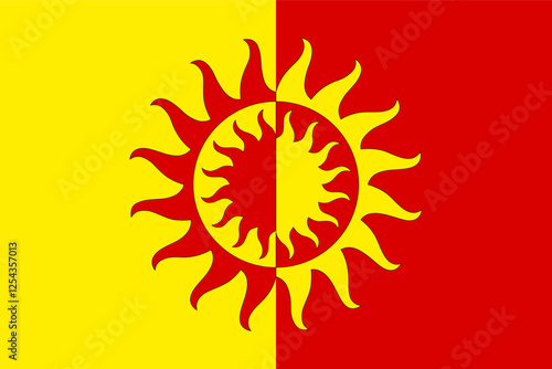 Flag of the Solntsevo Municipal District in Moscow, Russia. Vector illustration