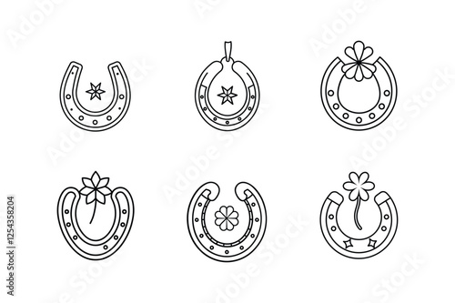 lucky charm icon line art vector illustration