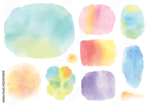 様々な水彩テクスチャパーツ10点セット