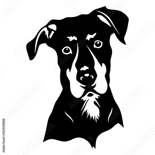 Collection portrait dog silhouette illustration graphic vector