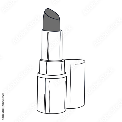 Lipstick cosmetics drawing line vector