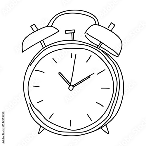 Clock drawing simple line vector