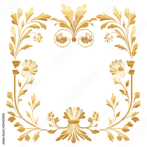 Gold decorative ancient Greek frame art illustration graphics vector