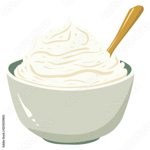 Yogurt illustration dessert white vector
