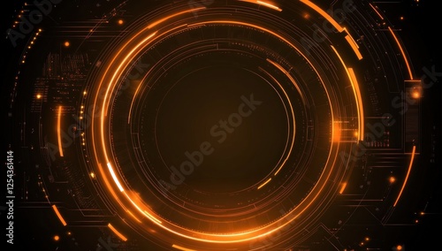 Abstract Orange and Black Technology Background