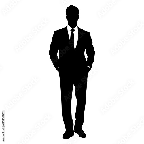 Man groom silhouette illustration suit vector