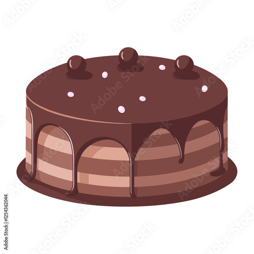 Chocolate cake illustration chocolate dessert vector