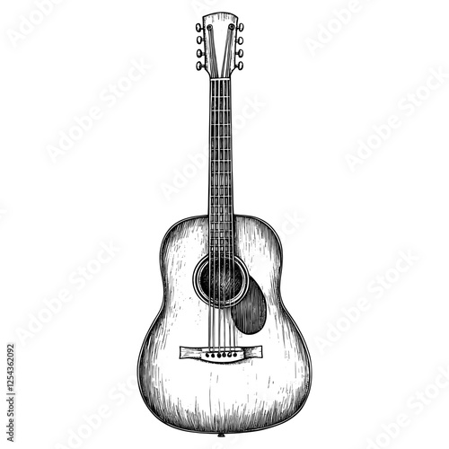 Guitar style art instrument vector