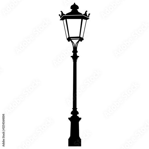 Alley street lamp silhouette illustration streetlight vector