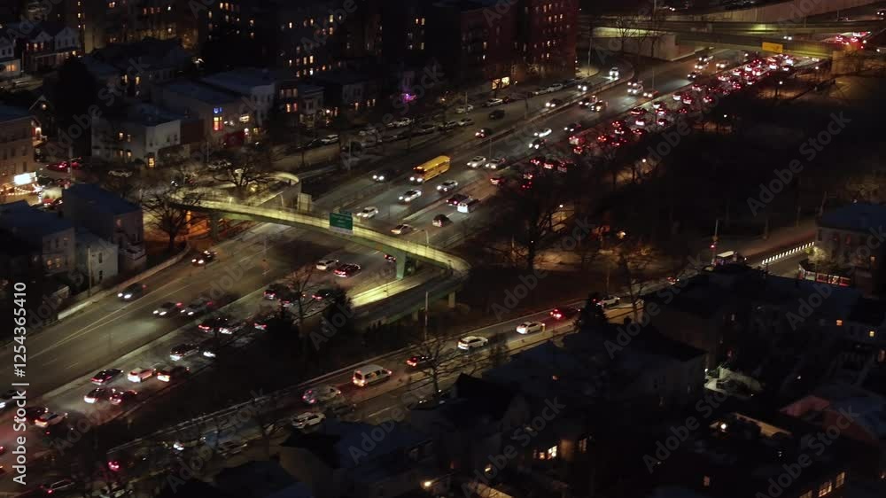 Aerial view of a traffic jam in Brooklyn Aerial view of a traffic jam in Brooklyn
