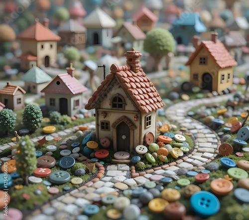 Wallpaper Mural Button Village: A Tiny World of Color Torontodigital.ca