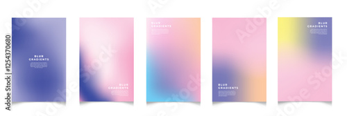 Abstract blur gradient background. Collection. Abstract liquid background. Vibrant color blend. Blurred fluid colors. Gradient mesh. Modern design template for posters, ad banners, brochures ,web.