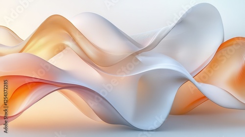 Abstract orange and white fluid wave flow