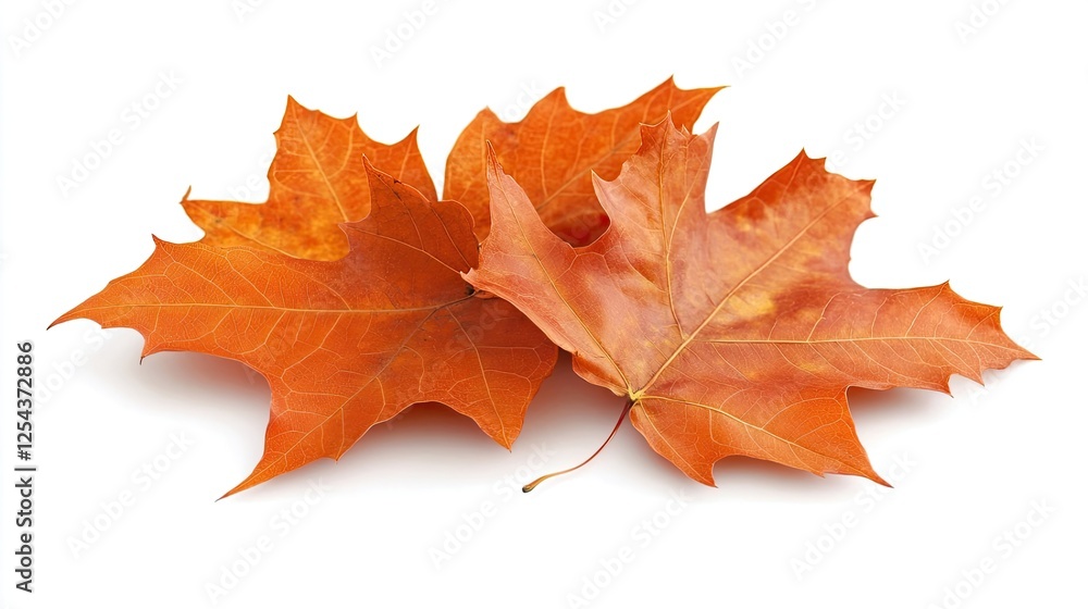 Falling maple autumn leaves close-up isolated on white Falling maple autumn leaves close-up isolated on white