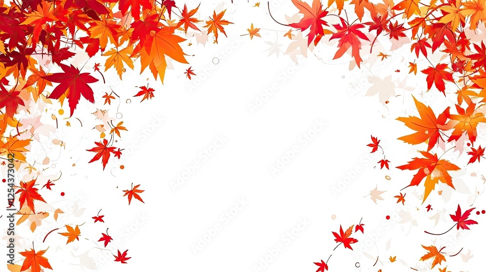 Falling maple leaves isolated on white background Falling maple leaves isolated on white background