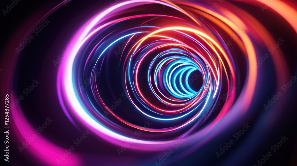 Abstract Neon Lights Tunnel Abstract Neon Lights Tunnel