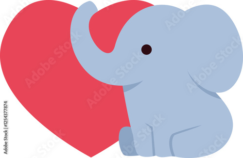 Valentines Animal Illustration