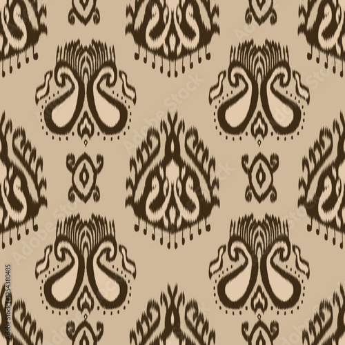 Geometric ethnic oriental ikat pattern traditional Design for background,carpet,wallpaper,clothing,wrapping,Batik,fabric,Vector illustration.embroidery style