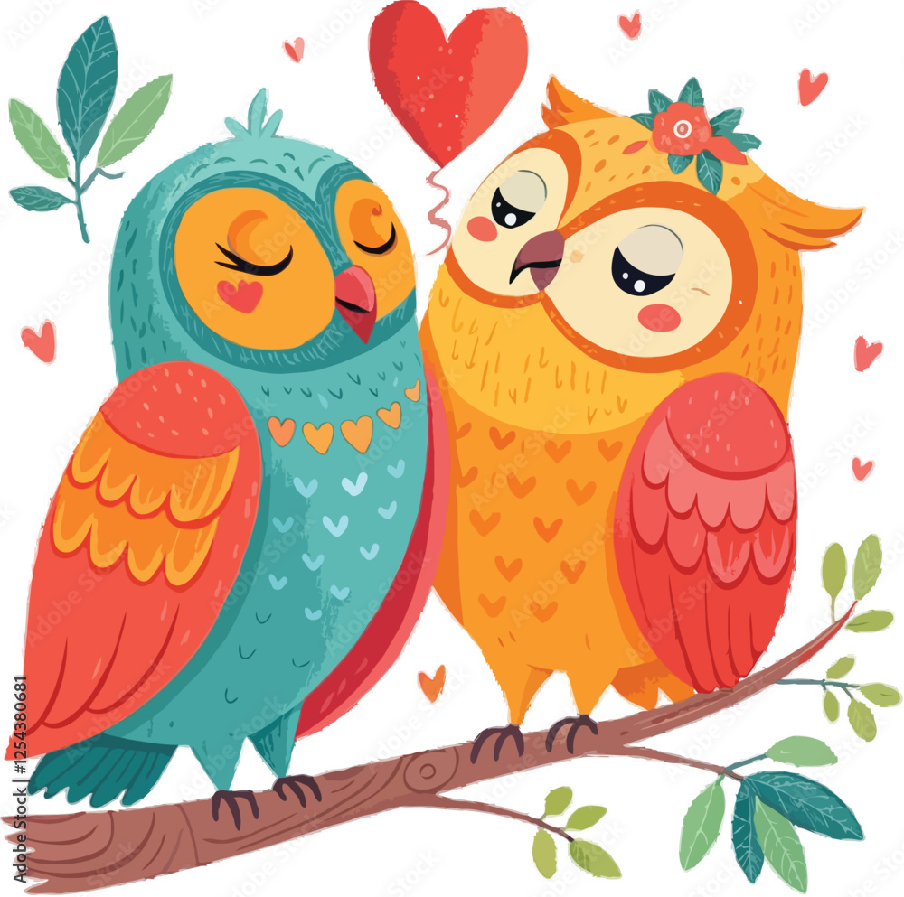 Obraz premium Fox and Bunny Couple valentine’s day