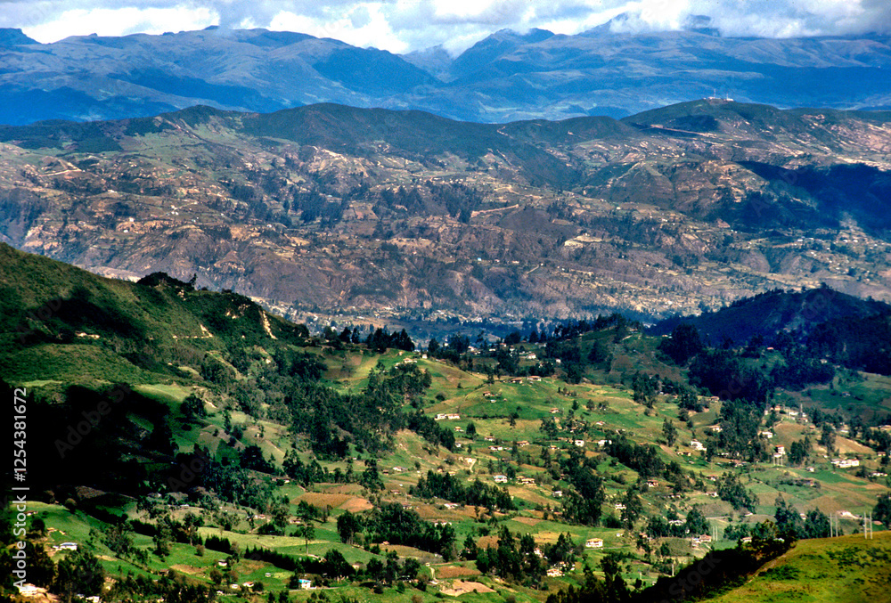 Fototapeta premium Agricultura na Cordilheira dos Andes, Equador.