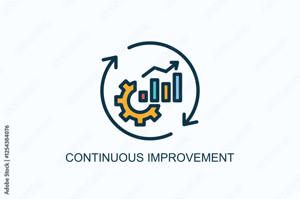 Continuous Improvement Icon Or Logo Isolated Illustration Continuous Improvement Icon Or Logo Isolated Illustration