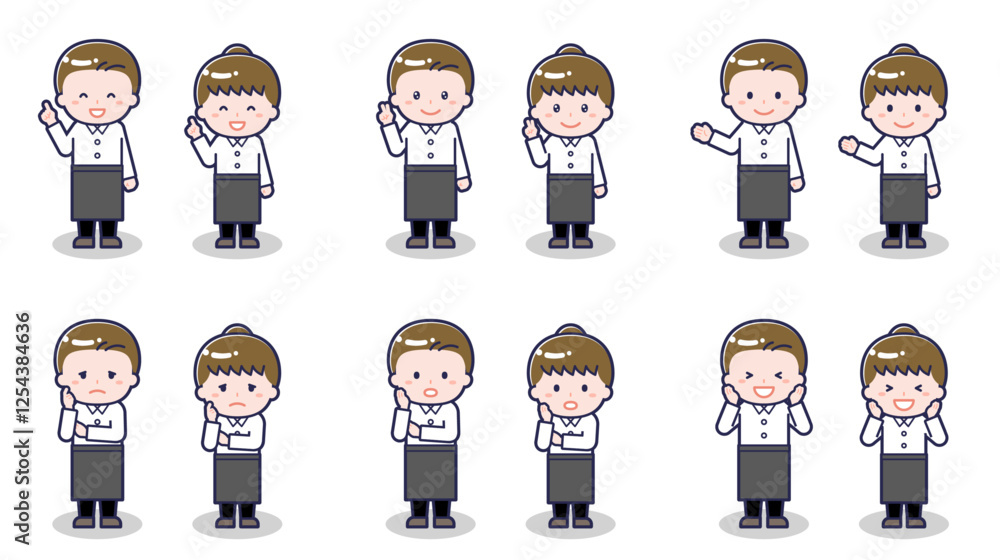 ウェイターウェイトレスの男女 03