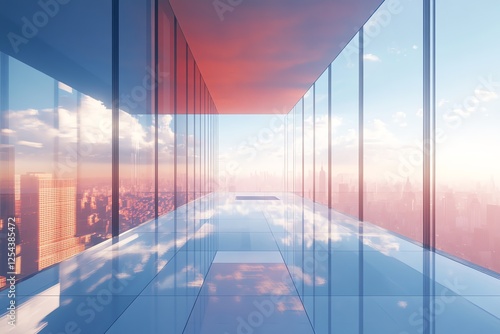 Stunning realistic modern glass tower with sleek design  perfect for architectural visuals  ads  and cityscapes. High-quality 3D rendering with reflective glass and futuristic appeal