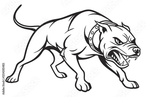 aggressive pitbull black outline vector (2).eps