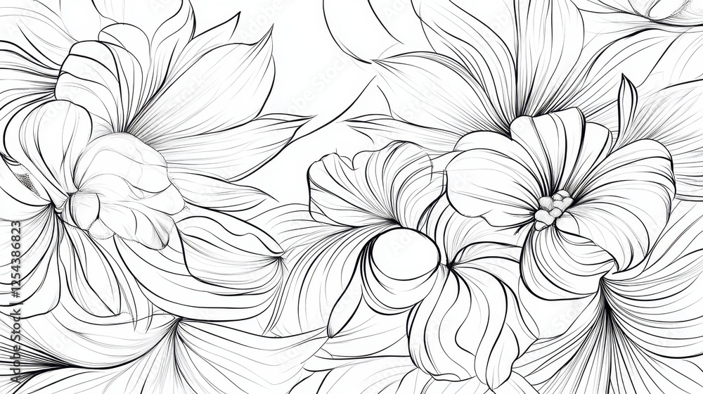 Seamless floral pattern with white flowers and leaves, perfect for vintage designs and spring-themed decorations Seamless floral pattern with white flowers and leaves, perfect for vintage designs and spring-themed decorations