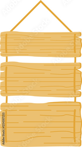 Wooden board sign Illustration