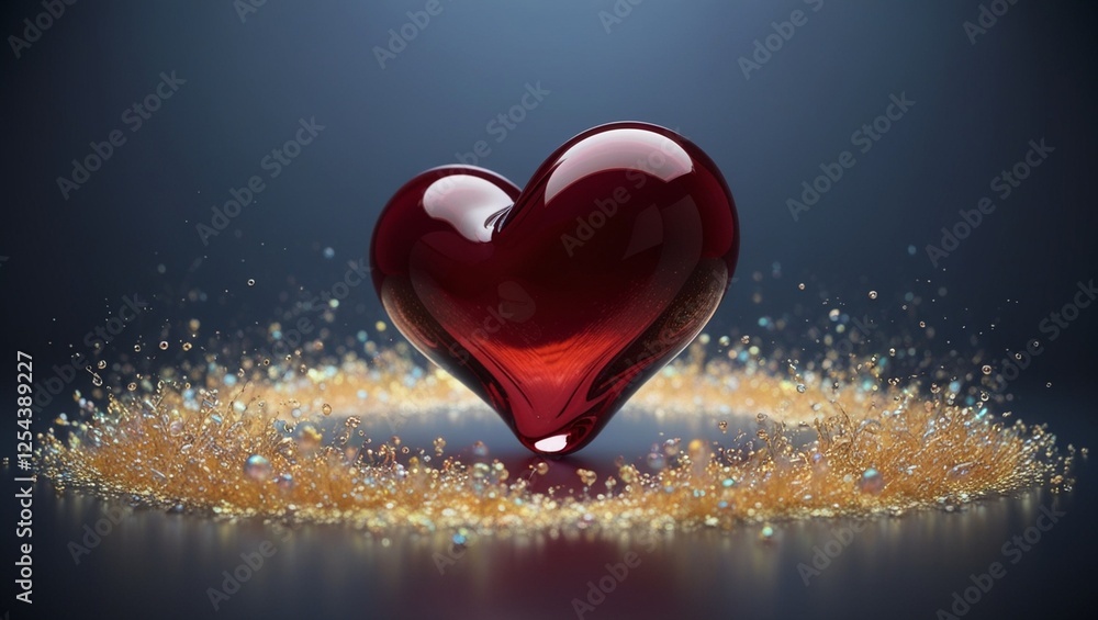Fototapeta premium red heart in the water