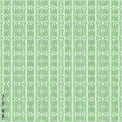 Seamless Geometric Retro Pattern in Soft Green Tones
