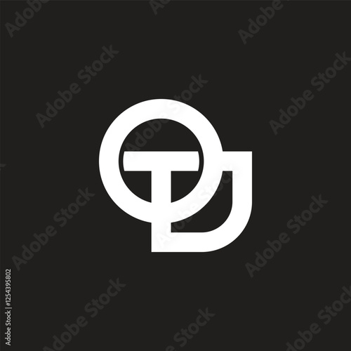 letters tod simple linked overlap logo vector