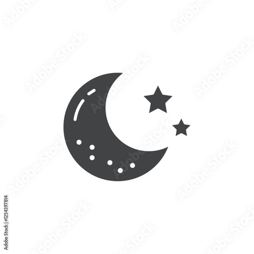 moon icon simple filled symbol vector
