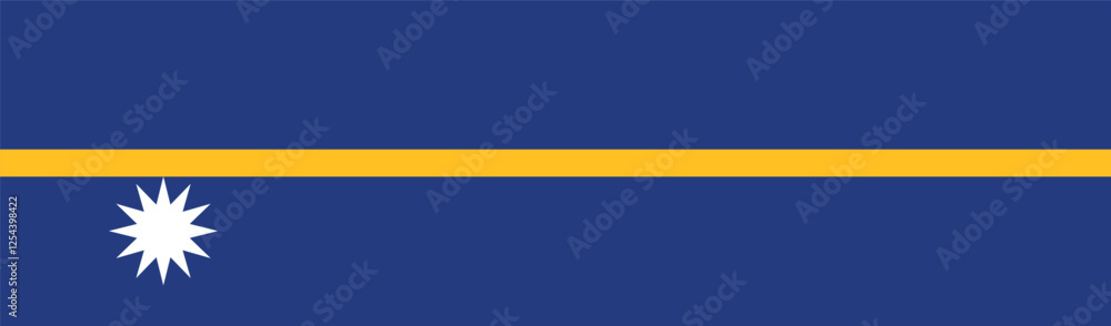 Flag of Nauru. Nauru flag. Nauru long banner flag digital vector illustration Flag of Nauru. Nauru flag. Nauru long banner flag digital vector illustration