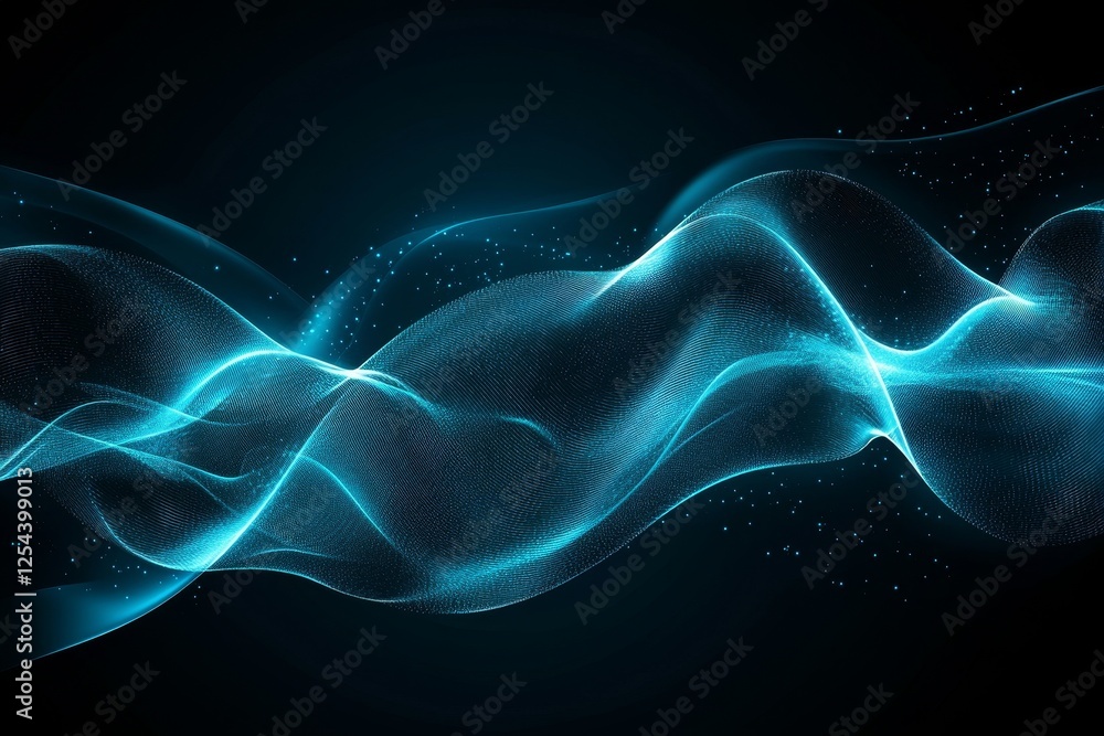 Abstract blue glowing wave on dark background. (1) Abstract blue glowing wave on dark background. (1)