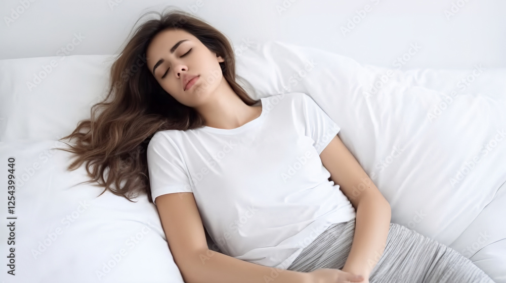 young woman lying on bed young woman lying on bed