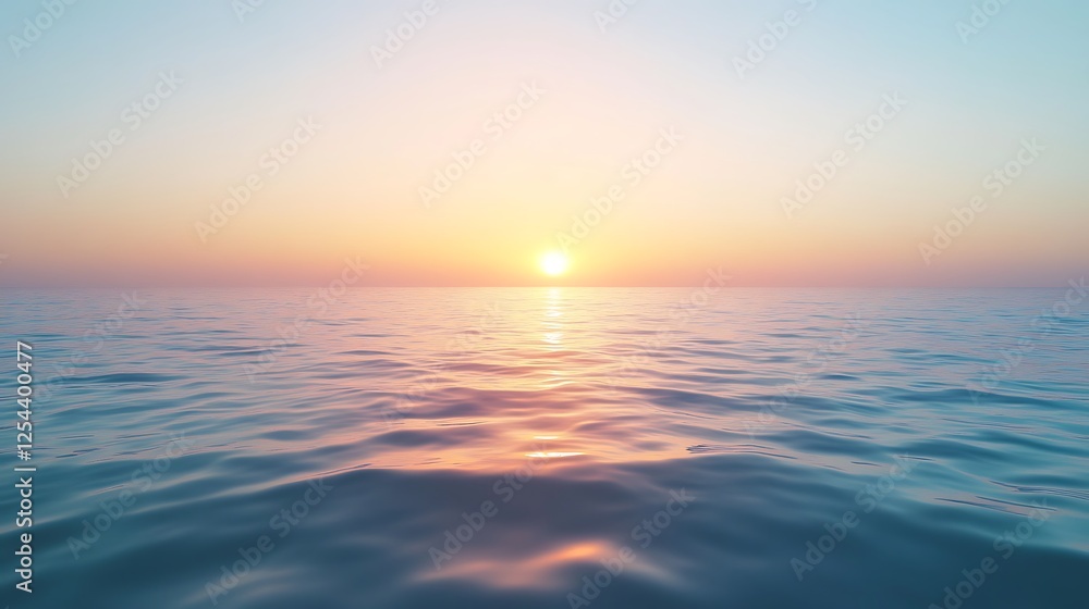 Fototapeta premium Serene Sunset Over Calm Ocean Waters