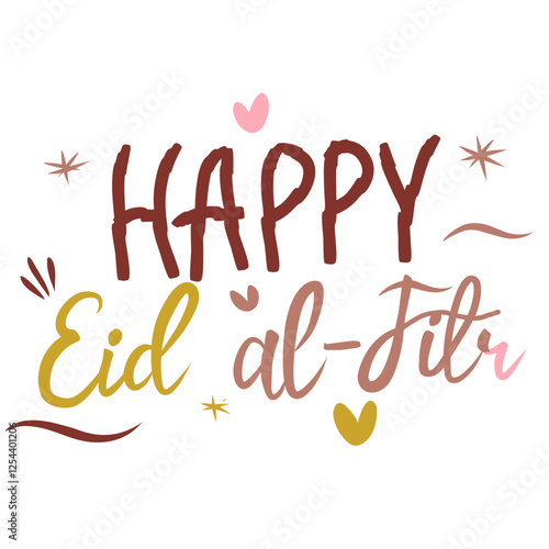 Eid al Fitr Lettering in Warm Earth Tone Colour