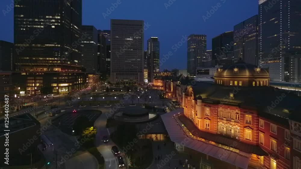 東京駅 東京夜景 東京中央区 東京駅丸の内駅舎 東京駅 東京夜景 東京中央区 東京駅丸の内駅舎