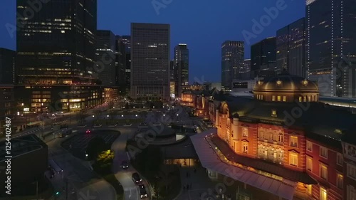 東京駅 東京夜景 東京中央区 東京駅丸の内駅舎