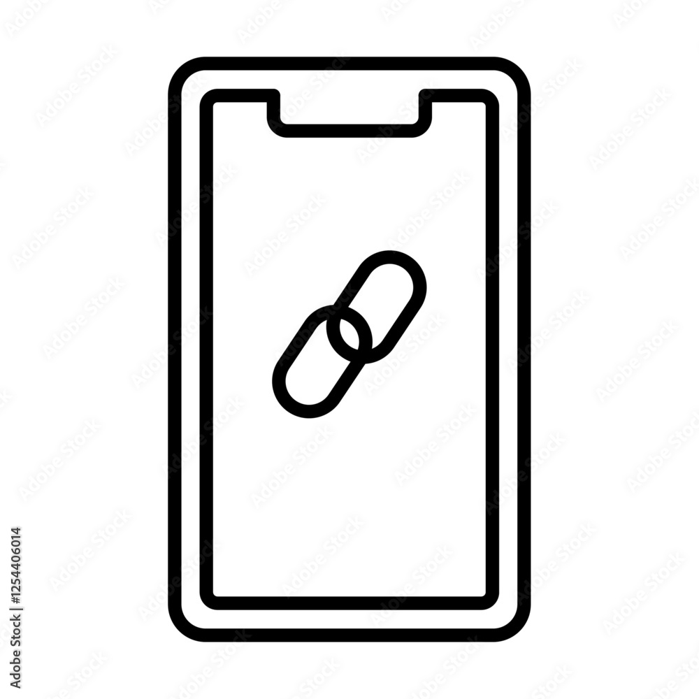 phone linked icon simple filled symbol vector phone linked icon simple filled symbol vector