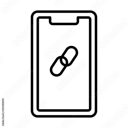 phone linked icon simple filled symbol vector