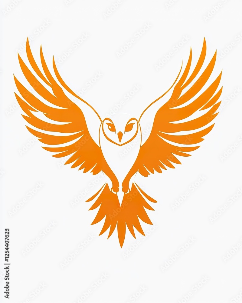 Fototapeta premium Orange Owl Soaring With Majestic Wings